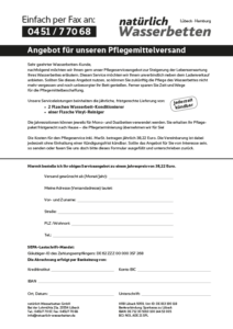 Wasserbetten Pflegemittelversand Antrag